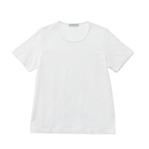 【日本製】 tシャツ レディース 半袖 カットソー クルーネック 軽い イージーケア 綿モダール コットン 無地 ホワイト(FL23SS-0010W-wh)