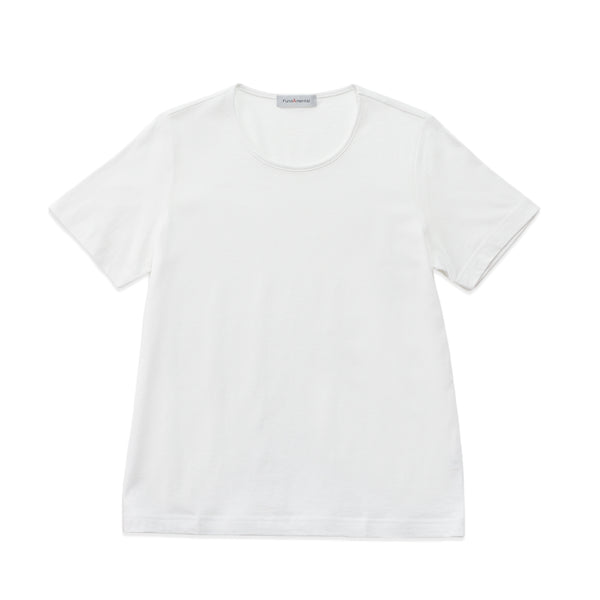 【日本製】 tシャツ レディース 半袖 カットソー クルーネック 軽い イージーケア 綿モダール コットン 無地 ホワイト(FL23SS-0010W-wh)