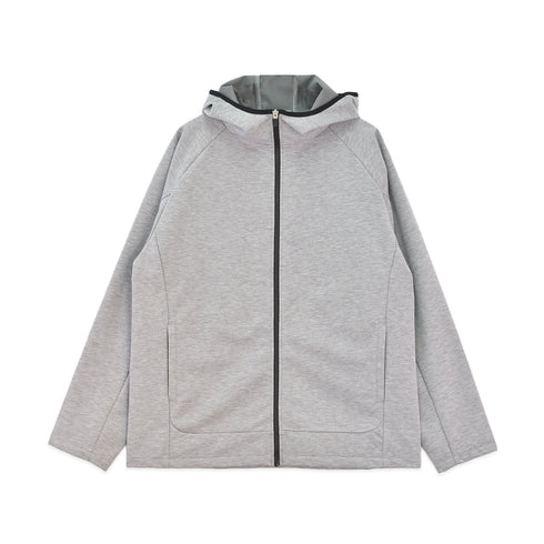 ジャケット メンズ フルジップパーカー 長袖 撥水 防風 UVカット ポケット 無地 グレー(FL23SS-007M-gr)