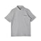 ワッフル ポロシャツ メンズ 半袖 綿100% ストレッチ 無地 セミワイドカラー グレー(FL23SS-009M-gr)