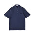ワッフル ポロシャツ メンズ 半袖 綿100% ストレッチ 無地 セミワイドカラー ネイビー(FL23SS-009M-na)
