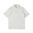 ワッフル ポロシャツ メンズ 半袖 綿100% ストレッチ 無地 セミワイドカラー オフホワイト(FL23SS-009M-owh)