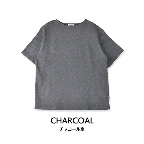 【日本製】 ワッフル tシャツ メンズ 半袖 ボートネック 綿100% ゆったり 大きいサイズ 無地 カーキ(FL23SS-014m-kh)