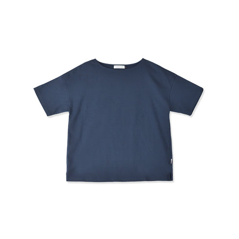 【日本製】tシャツ 半袖 レディース 綿100% ボートネック ハードコットン ネイビー(FL23SS-016W-na)