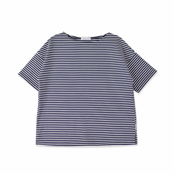 【日本製】tシャツ レディース 半袖 ボーダーtシャツ 綿100% ハードコットン ネイビー(FL23SS-018W-na)