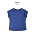 【日本製】 tシャツ レディース 半袖 インナー 柔らかい 薄手 無地 ショートスリーブ ブルー(FL23SS-21W-bl)