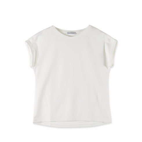 【日本製】 tシャツ レディース 半袖 インナー 柔らかい 薄手 無地 ショートスリーブ オフホワイト(FL23SS-21W-owh)