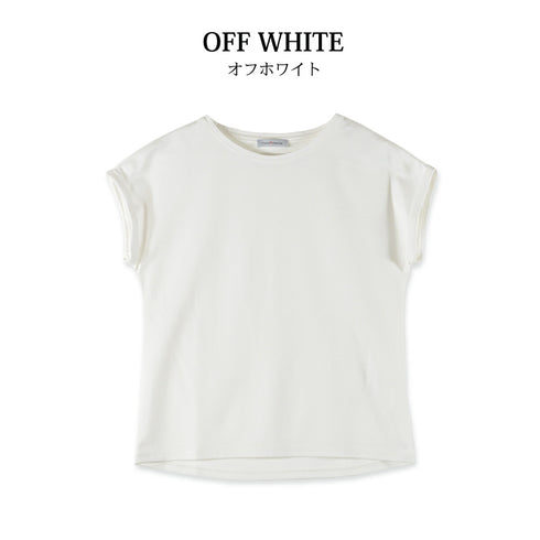 【日本製】 tシャツ レディース 半袖 インナー 柔らかい 薄手 無地 ショートスリーブ オフホワイト(FL23SS-21W-owh)