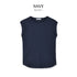 【日本製】 ノースリーブ レディース インナー タンクトップ オーガニックコットン 綿100% 無地 ネイビー(FL23SS-22W-na)