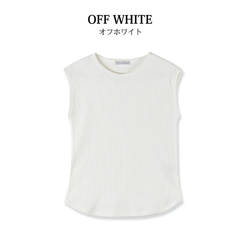 【日本製】 ノースリーブ レディース インナー タンクトップ オーガニックコットン 綿100% 無地 オフホワイト(FL23SS-22W-owh)