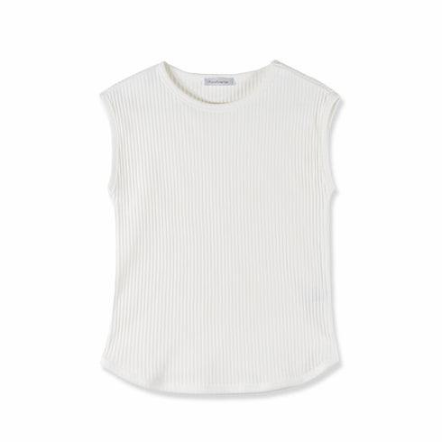 【日本製】 ノースリーブ レディース インナー タンクトップ オーガニックコットン 綿100% 無地 オフホワイト(FL23SS-22W-owh)