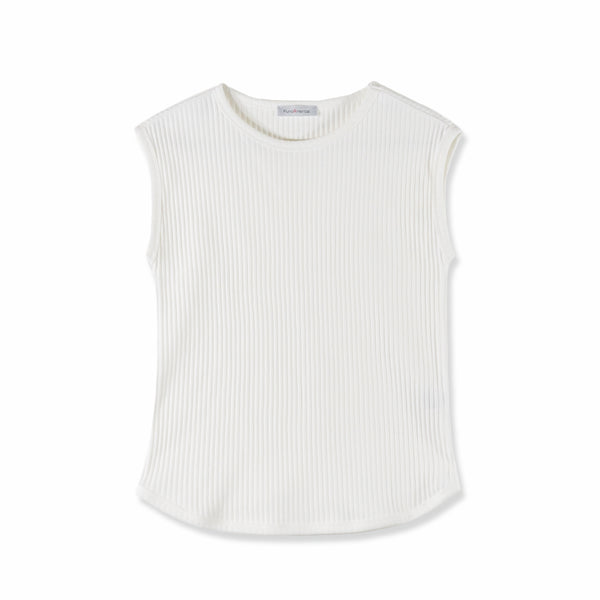 【日本製】 ノースリーブ レディース インナー タンクトップ オーガニックコットン 綿100% 無地 オフホワイト(FL23SS-22W-owh)