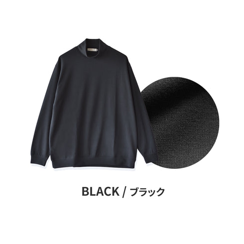 【日本製】 セーター メンズ 軽い 重ね着 モックネック ハイネック すごラク 無地 グレー(FL24FW-002-gr)