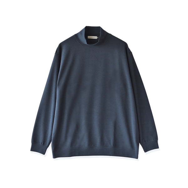 【日本製】 セーター メンズ 軽い 重ね着 モックネック ハイネック すごラク 無地 ネイビー(FL24FW-002-na)