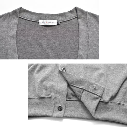 【日本製】カーディガン メンズ ビジネス 薄手 軽い なめらか 無地 すごラク ネイビー(FL24FW-003-na)