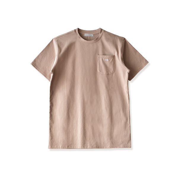 【日本製】 tシャツ メンズ 半袖 オーガニックコットン 綿100% クルーネック ワンポケット 刺繍 無地 モカブラウン(FL24SS-004-mbr)