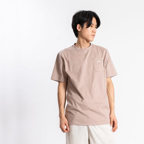 【日本製】 tシャツ メンズ 半袖 オーガニックコットン 綿100% クルーネック ワンポケット 刺繍 無地 ホワイト(FL24SS-004-wh)