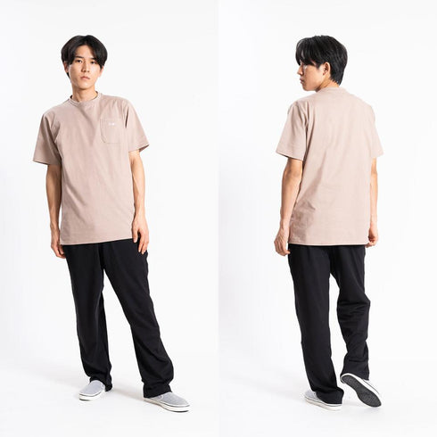 【日本製】 tシャツ メンズ 半袖 オーガニックコットン 綿100% クルーネック ワンポケット 刺繍 無地 ホワイト(FL24SS-004-wh)