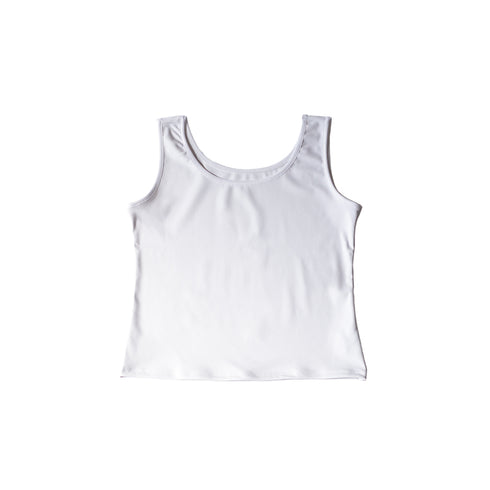 【日本製】 タンクトップ レディース インナー 吸水速乾 UVカット 無地 クルーネック エコ素材 ベアスムース ホワイト(FL24SS-007-wh)