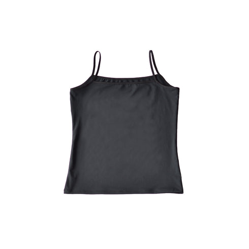 【日本製】 キャミソール レディース インナー 吸水速乾 UVカット 無地 エコ素材 ベア天竺 ブラック(FL24SS-008-bk)