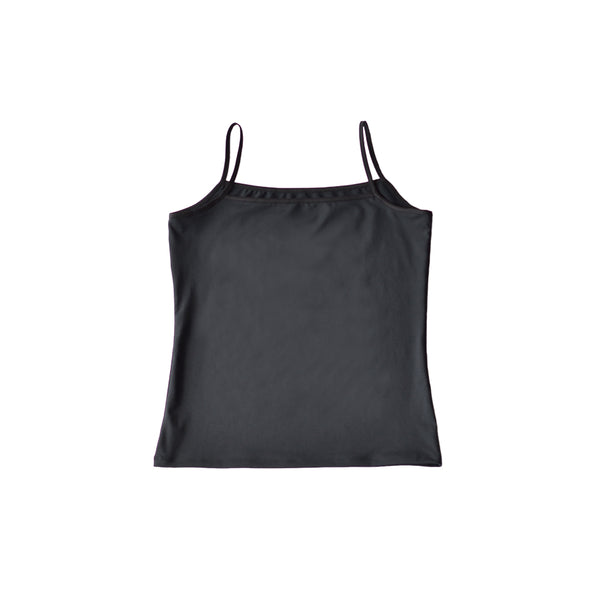 【日本製】 キャミソール レディース インナー 吸水速乾 UVカット 無地 エコ素材 ベア天竺 ブラック(FL24SS-008-bk)