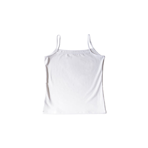 【日本製】 キャミソール レディース インナー 吸水速乾 UVカット 無地 エコ素材 ベア天竺 ホワイト(FL24SS-008-wh)