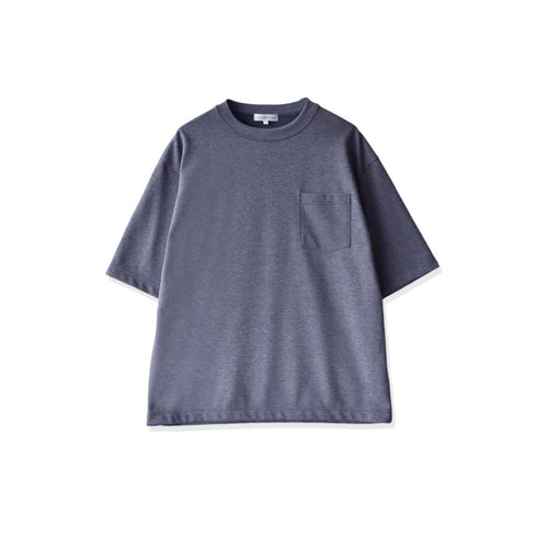 【日本製】 tシャツ メンズ 半袖 ビッグシルエット 吸水速乾 クルーネック ワンポケット 無地 デニム(FL24SS-009-de)