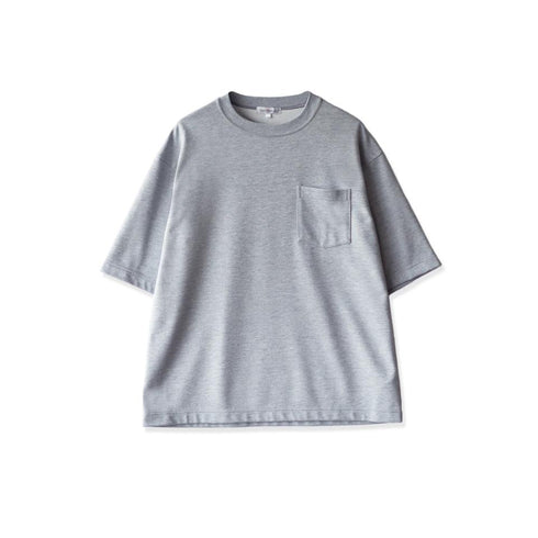 【日本製】 tシャツ メンズ 半袖 ビッグシルエット 吸水速乾 クルーネック ワンポケット 無地 グレー(FL24SS-009-gr)