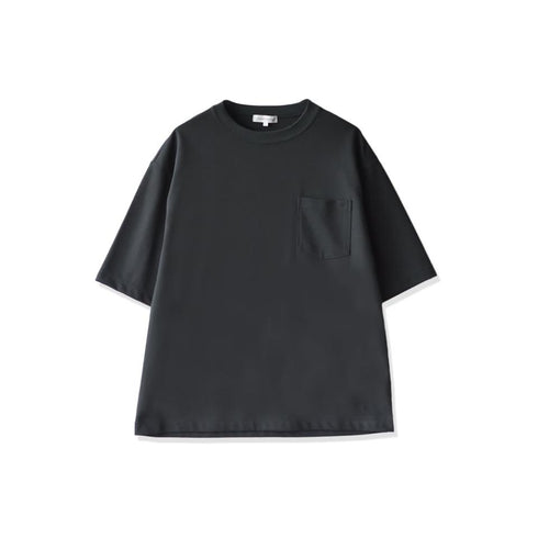 【日本製】 tシャツ メンズ 半袖 ビッグシルエット 吸水速乾 クルーネック ワンポケット 無地 ネイビー(ダークネイビー)(FL24SS-009-na)