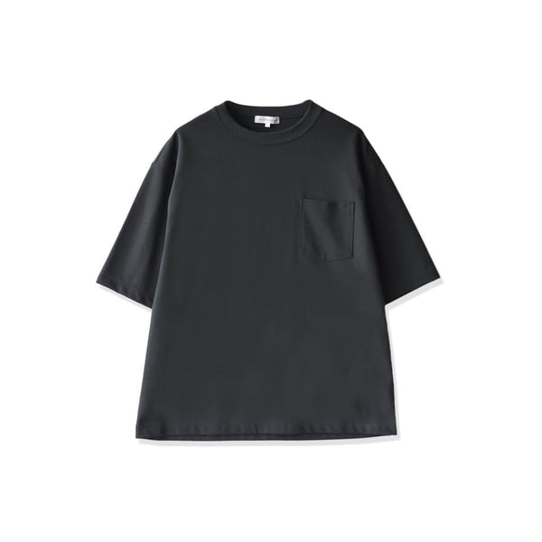 【日本製】 tシャツ メンズ 半袖 ビッグシルエット 吸水速乾 クルーネック ワンポケット 無地 ネイビー(ダークネイビー)(FL24SS-009-na)