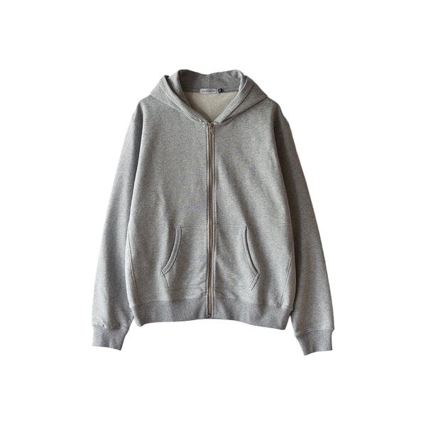【日本製】パーカー メンズ スウェット フルジップ 裏毛素材 グレー(FL25FW-001-gr)