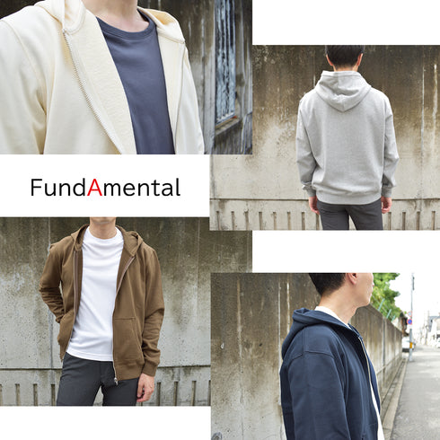 【日本製】パーカー メンズ スウェット フルジップ 裏毛素材 オフホワイト(FL25FW-001-owh)