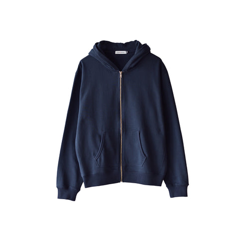 【日本製】パーカー メンズ スウェット フルジップ 裏毛素材 ネイビー(FL25FW-001-na)