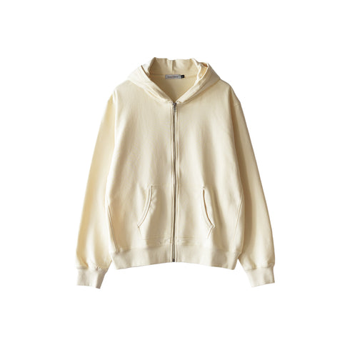 【日本製】パーカー メンズ スウェット フルジップ 裏毛素材 オフホワイト(FL25FW-001-owh)