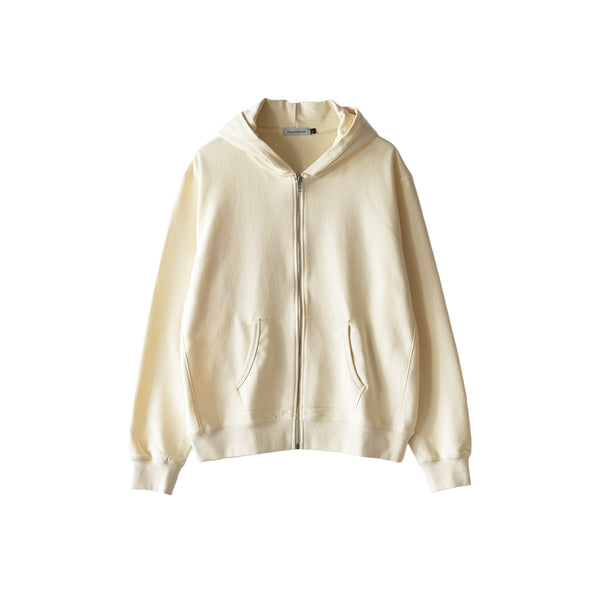 【日本製】パーカー メンズ スウェット フルジップ 裏毛素材 オフホワイト(FL25FW-001-owh)
