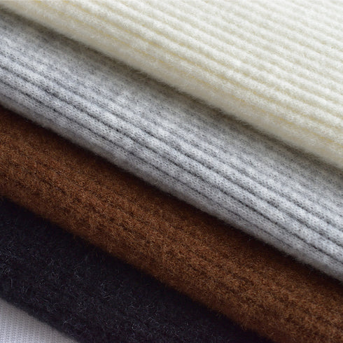 ポロシャツ 長袖 メンズ 軽量 無地 リブ素材 ハーフジップ グレー(FL25FW-002-gr)