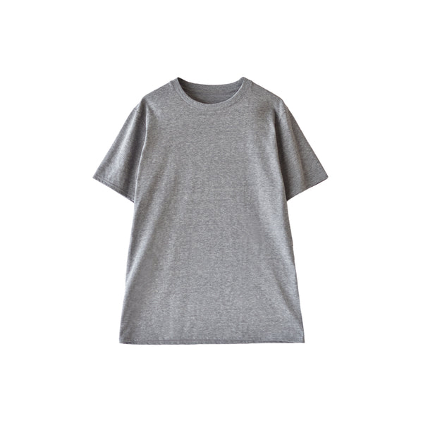 【日本製】 メンズ tシャツ 半袖 ゆったりサイズ クルーネック カジュアル 無地 メランジ グレー(FL25SS-002-gr)