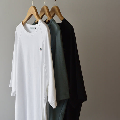 【日本製】tシャツ メンズ 半袖 ラグラン オーバーサイズ クルーネック 無地 ブラック(FL26SS-003-bk)