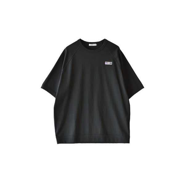 【日本製】tシャツ メンズ 半袖 ラグラン オーバーサイズ クルーネック 無地 ブラック(FL26SS-003-bk)