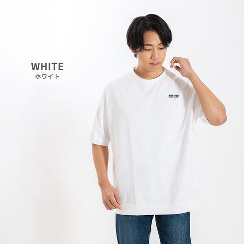 【日本製】tシャツ メンズ 半袖 ラグラン オーバーサイズ クルーネック 無地 ブラック(FL26SS-003-bk)