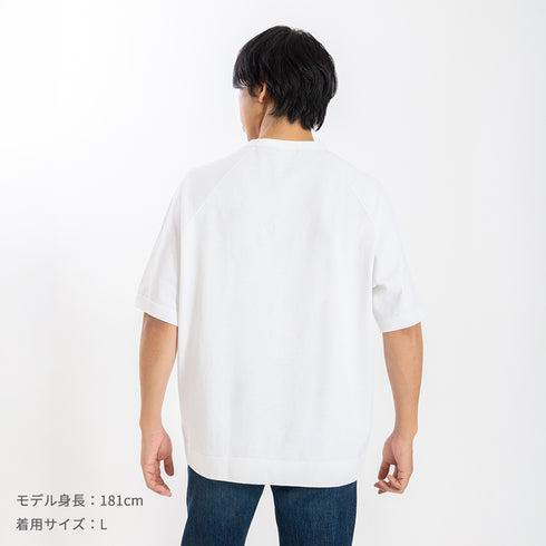 【日本製】tシャツ メンズ 半袖 ラグラン オーバーサイズ クルーネック 無地 ブラック(FL26SS-003-bk)