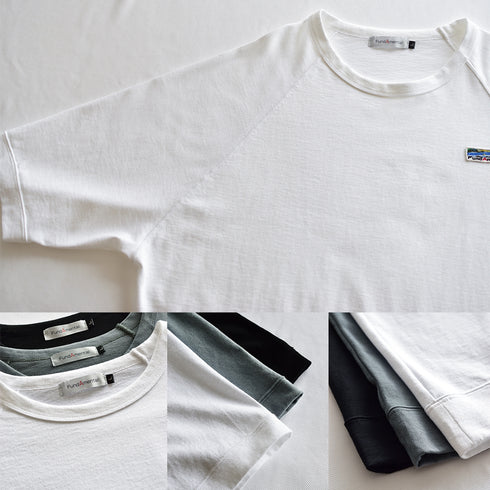 【日本製】tシャツ メンズ 半袖 ラグラン オーバーサイズ クルーネック 無地 ブラック(FL26SS-003-bk)