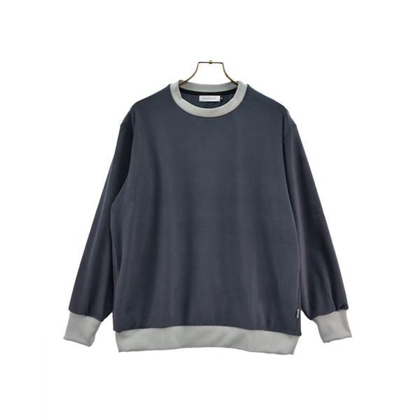 【日本製】スウェット メンズ トレーナー 暖かい 表起毛 クルーネック 無地 グレー(FL22FW-018M-gr)