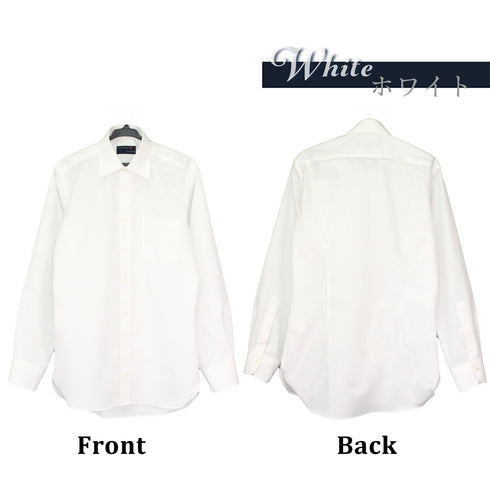 【日本製】ワイシャツ メンズ ビジネス 長袖 ドレスシャツ レギュラーカラー スーピマコットン 綿100% サックス(2021-ss10-sa)