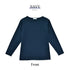 【日本製】 tシャツ レディース 長袖 ボートネック 綿100% ハードコットン 無地 ネイビー(FL22FW-005W-na)