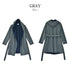 【日本製】 コート レディース フード付き ベルト付き 2way仕様 無地 グレー(FL22FW-006W-gr)