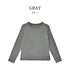 【日本製】 tシャツ レディース 長袖 インナー 薄手 柔らかい ストレッチ 無地 クルーネック グレー(FL22FW-007W-gr)