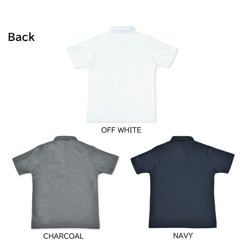 ポロシャツ メンズ 半袖 吸水速乾 ストレッチ 無地 胸ポケット ギンガムチェック レギュラーカラー オフホワイト(FL22SS-013M-owh)