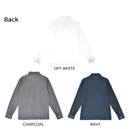 Polo shirt, stand-collar shirt, made from Japanese fabric, sweat-absorbing, quick-drying, easy-care, cotton/polyester, FL22FW-002M, men's