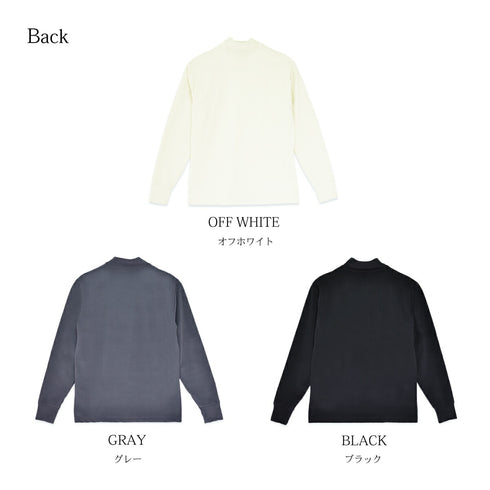 【日本製】 ハイネック インナー メンズ ハーフジップ 長袖 暖かい 表起毛 柔らかい 保湿 無地 ブラック(FL22FW-011M-bk)